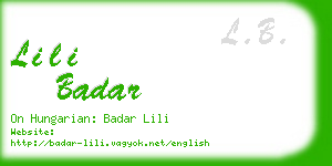 lili badar business card